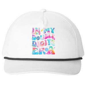 Double Digits 10th Birthday Party Tie Dye Groovy 70's Snapback Five-Panel Rope Hat