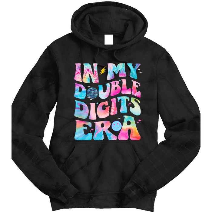 Double Digits 10th Birthday Party Tie Dye Groovy 70's Tie Dye Hoodie