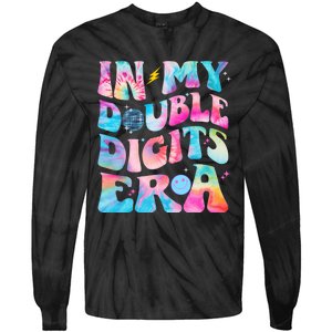 Double Digits 10th Birthday Party Tie Dye Groovy 70's Tie-Dye Long Sleeve Shirt