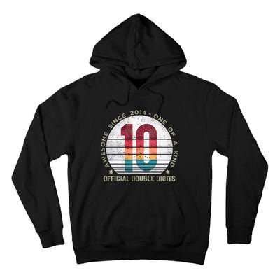 Double Digits 10th Birthday 10 Year Old Gifts Tall Hoodie