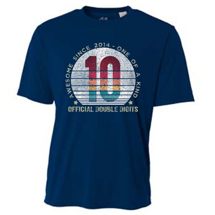 Double Digits 10th Birthday 10 Year Old Gifts Cooling Performance Crew T-Shirt