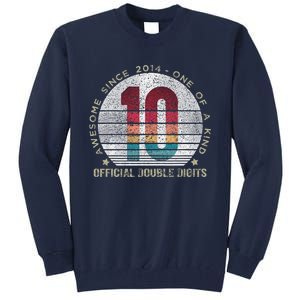 Double Digits 10th Birthday 10 Year Old Gifts Tall Sweatshirt