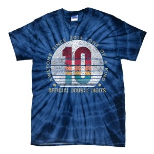 Double Digits 10th Birthday 10 Year Old Gifts Tie-Dye T-Shirt