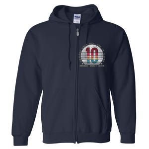 Double Digits 10th Birthday 10 Year Old Gifts Full Zip Hoodie