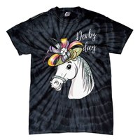 Derby Day 2024 Fascinator Hat Horse Racing Lover Tie-Dye T-Shirt