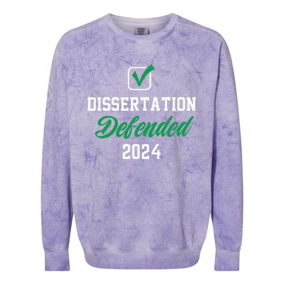 Dissertation Defended 2024 For Phd Edd Doctorate Graduation Colorblast Crewneck Sweatshirt