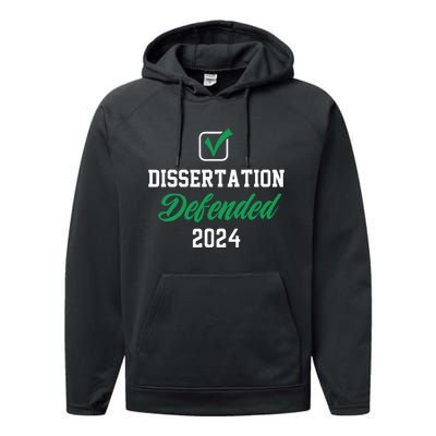 Dissertation Defended 2024 For Phd Edd Doctorate Graduation Performance Fleece Hoodie