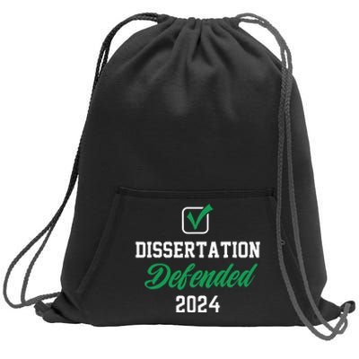 Dissertation Defended 2024 For Phd Edd Doctorate Graduation Sweatshirt Cinch Pack Bag