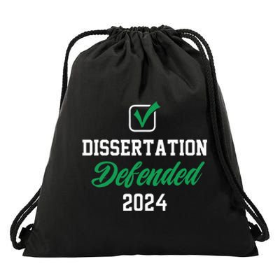 Dissertation Defended 2024 For Phd Edd Doctorate Graduation Drawstring Bag