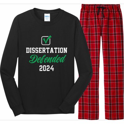 Dissertation Defended 2024 For Phd Edd Doctorate Graduation Long Sleeve Pajama Set