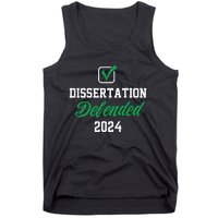 Dissertation Defended 2024 For Phd Edd Doctorate Graduation Tank Top