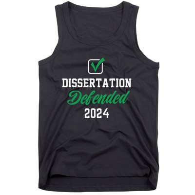 Dissertation Defended 2024 For Phd Edd Doctorate Graduation Tank Top