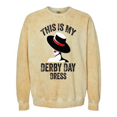 Derby Day 2024 Women This Is My Derby Day Dress Colorblast Crewneck Sweatshirt