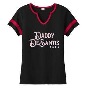 Daddy Desantis 2024 Retro Make America Florida Election Funny Gift Ladies Halftime Notch Neck Tee