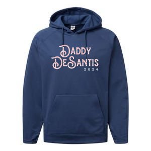 Daddy Desantis 2024 Retro Make America Florida Election Funny Gift Performance Fleece Hoodie