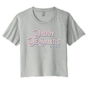 Daddy Desantis 2024 Retro Make America Florida Election Funny Gift Women's Crop Top Tee