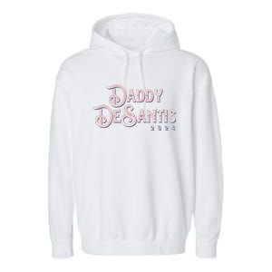 Daddy Desantis 2024 Retro Make America Florida Election Funny Gift Garment-Dyed Fleece Hoodie