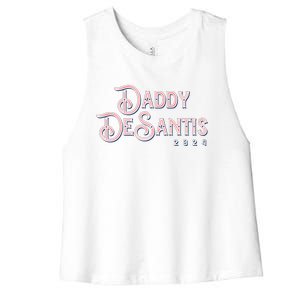 Daddy Desantis 2024 Retro Make America Florida Election Funny Gift Women's Racerback Cropped Tank