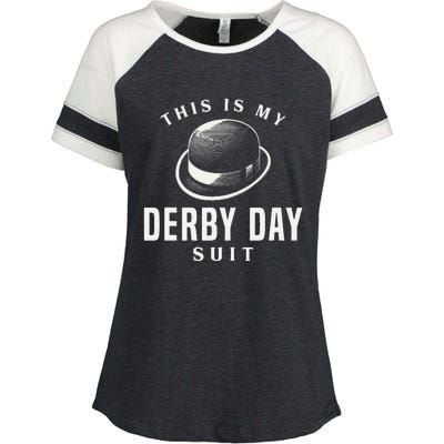 Derby Day 2024 Funny Horse Racing This Is My Derby Day Suit Enza Ladies Jersey Colorblock Tee