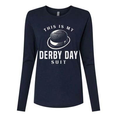 Derby Day 2024 Funny Horse Racing This Is My Derby Day Suit Womens Cotton Relaxed Long Sleeve T-Shirt