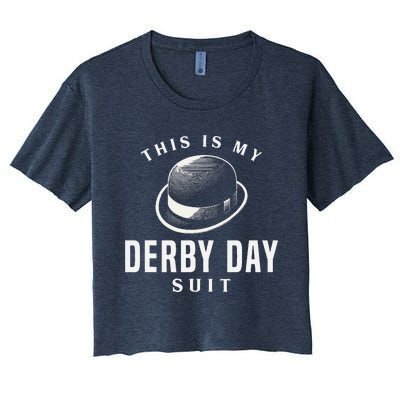 Derby Day 2024 Funny Horse Racing This Is My Derby Day Suit Women's Crop Top Tee