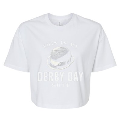 Derby Day 2024 Funny Horse Racing This Is My Derby Day Suit Bella+Canvas Jersey Crop Tee