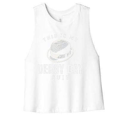 Derby Day 2024 Funny Horse Racing This Is My Derby Day Suit Women's Racerback Cropped Tank