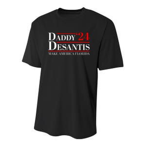 Daddy DeSantis 2024 Make America Florida Youth Performance Sprint T-Shirt