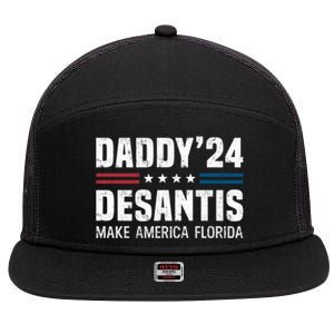 Daddy DeSantis 2024 Make America Florida 7 Panel Mesh Trucker Snapback Hat