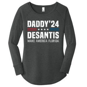 Daddy DeSantis 2024 Make America Florida Women's Perfect Tri Tunic Long Sleeve Shirt