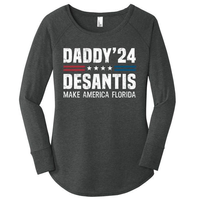 Daddy DeSantis 2024 Make America Florida Women's Perfect Tri Tunic Long Sleeve Shirt