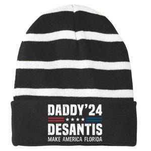 Daddy DeSantis 2024 Make America Florida Striped Beanie with Solid Band