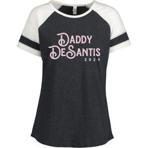 Daddy Desantis 2024 Retro Make America Florida Election Cute Gift Enza Ladies Jersey Colorblock Tee