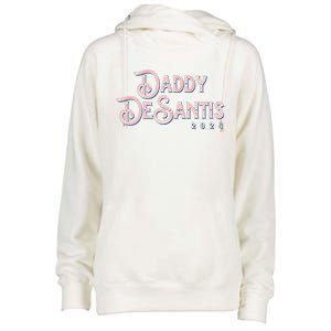 Daddy Desantis 2024 Retro Make America Florida Election Cute Gift Womens Funnel Neck Pullover Hood