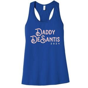 Daddy Desantis 2024 Retro Make America Florida Election Cute Gift Women's Racerback Tank