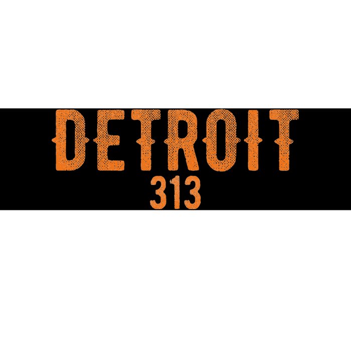 Design Detroit 313 Orange Text Apparel Bumper Sticker