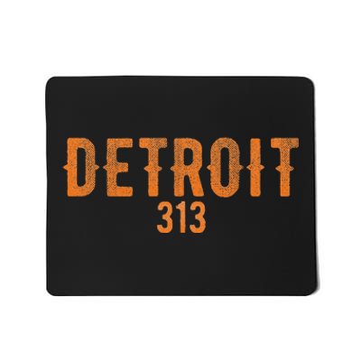 Design Detroit 313 Orange Text Apparel Mousepad