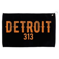 Design Detroit 313 Orange Text Apparel Grommeted Golf Towel