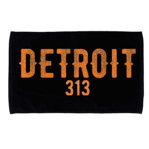 Design Detroit 313 Orange Text Apparel Microfiber Hand Towel