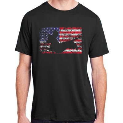 Dachshund Dog 4th of July American Flag Dog Lover Adult ChromaSoft Performance T-Shirt