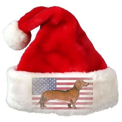 Dachshund Dog 4th Of July American Flag America Patriotic Premium Christmas Santa Hat