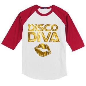 Disco Diva 60s 70s 80s Costume Party Wear Outfit Kids Colorblock Raglan Jersey