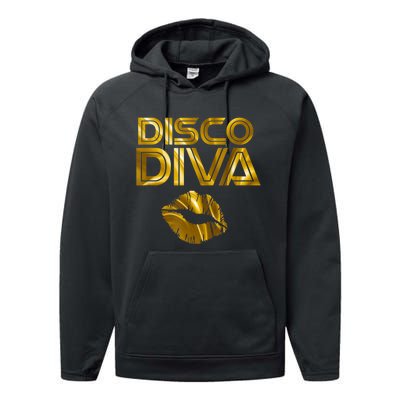 Disco Diva | 60s 70s 80s Costume Party Wear Outfit Tshirt Performance Fleece Hoodie