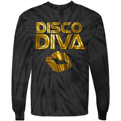 Disco Diva | 60s 70s 80s Costume Party Wear Outfit Tshirt Tie-Dye Long Sleeve Shirt