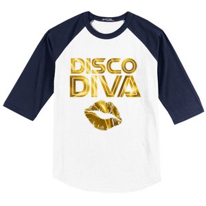 Disco Diva | 60s 70s 80s Costume Party Wear Outfit Tshirt Baseball Sleeve Shirt