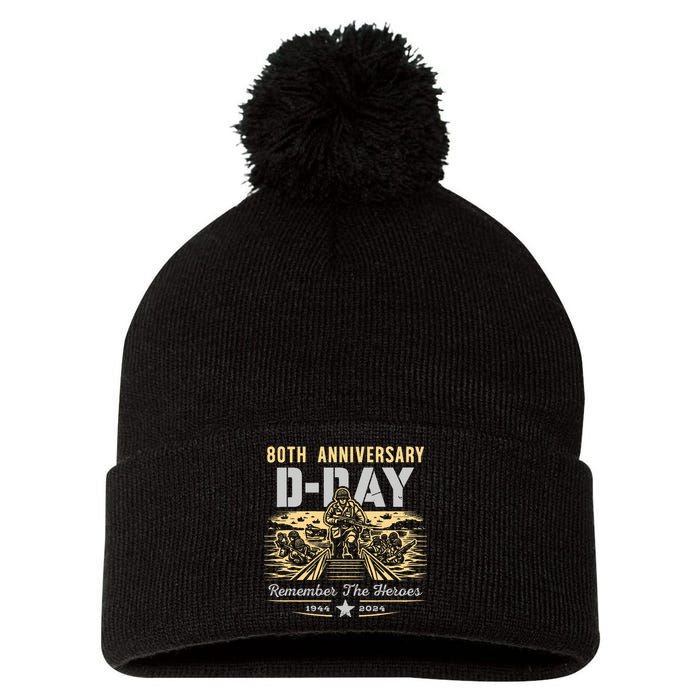 D Day 80th AnniversaryD Day 80th Anniversary Pom Pom 12in Knit Beanie