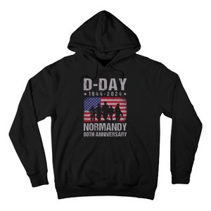 D Day 80th Anniversary 19442024 Normandy Us Flag D Day Hoodie