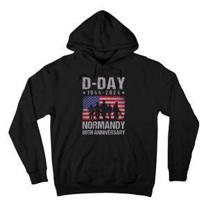 D Day 80th Anniversary 19442024 Normandy Us Flag D Day Tall Hoodie