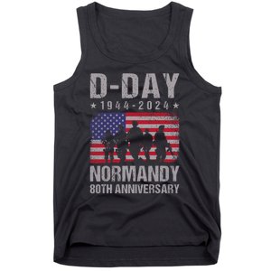 D Day 80th Anniversary 19442024 Normandy Us Flag D Day Tank Top