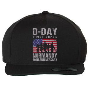 D Day 80th Anniversary 19442024 Normandy Us Flag D Day Wool Snapback Cap